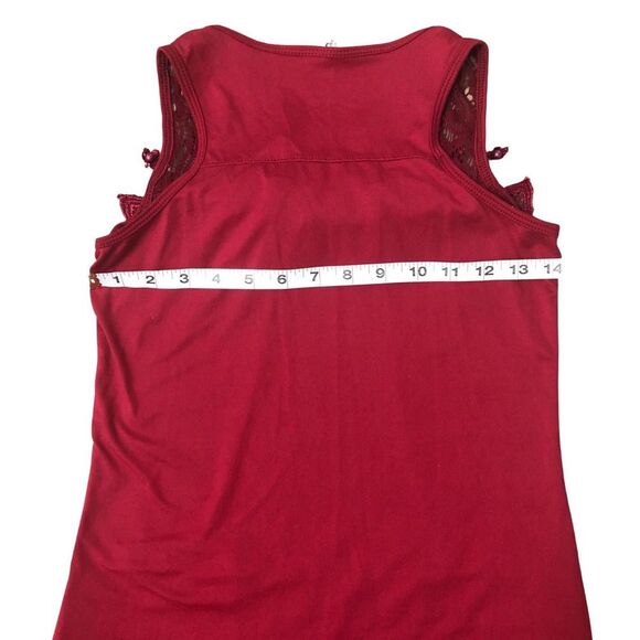 Dios Te Ama Tank Top Embellished Embroidered Red Silver - Picture 7 of 10